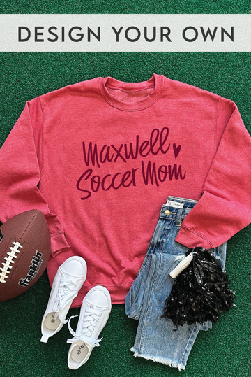 Custom Full Heart Crewneck - Heather Red